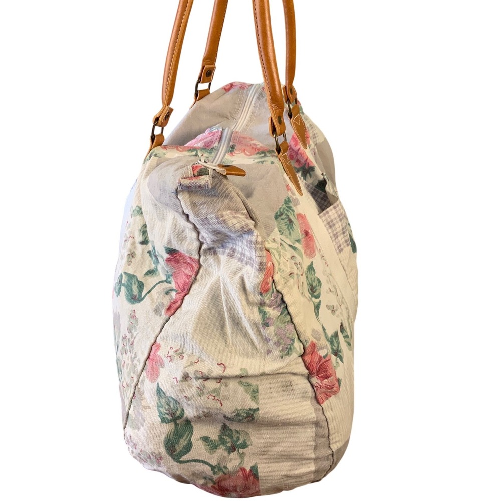 Gitano Vintage Floral Plaid Patchwork Duffle Bag … - image 3